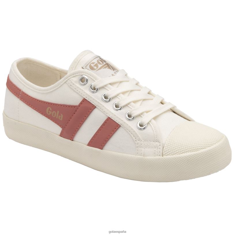 calzado V4PZL486 mujer Gola posavasos de clásicos veganos blanco roto/rosa coral