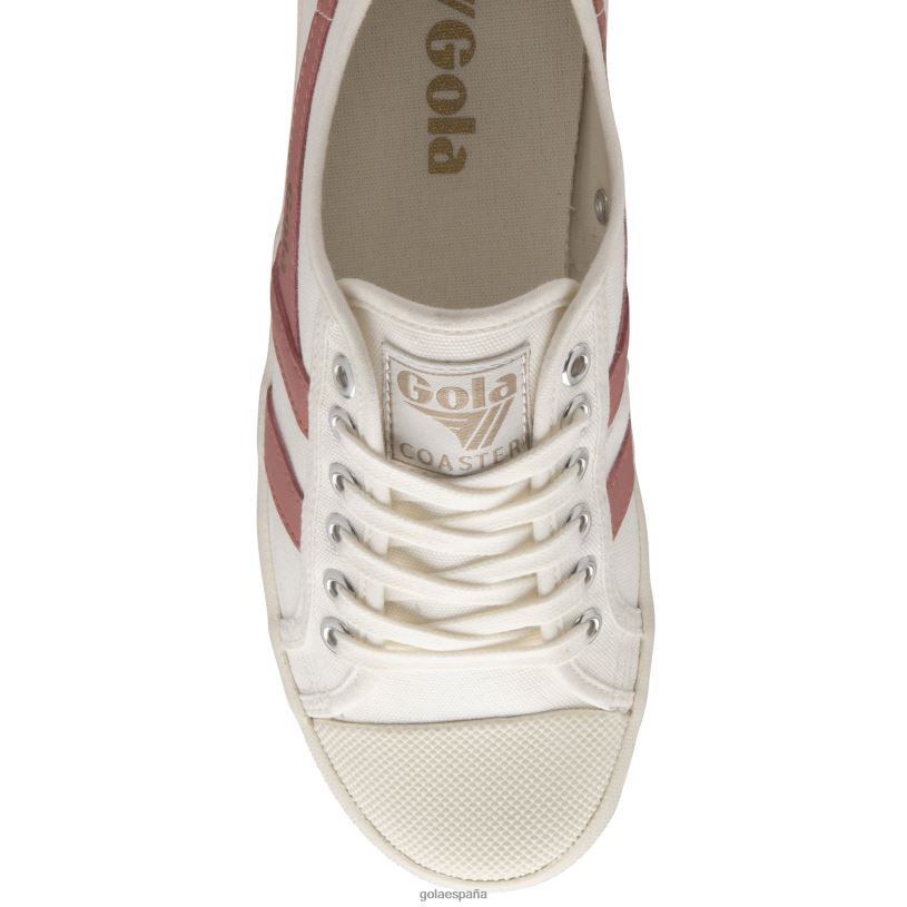 calzado V4PZL486 mujer Gola posavasos de clásicos veganos blanco roto/rosa coral