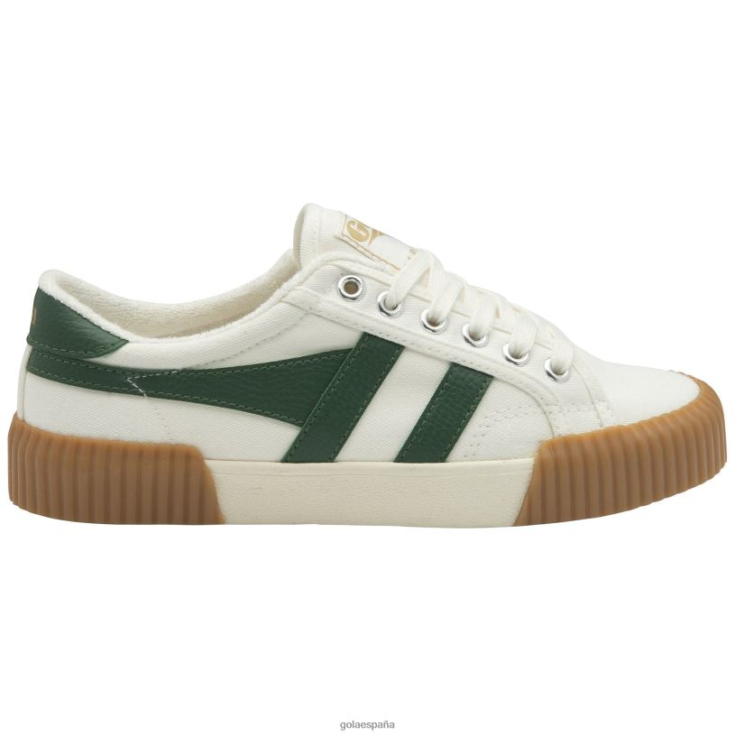 calzado V4PZL490 mujer Gola zapatillas veganas clásicas rally plimsoll blanco hueso/verde