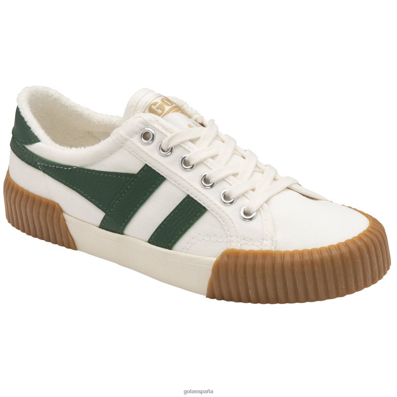 calzado V4PZL490 mujer Gola zapatillas veganas clásicas rally plimsoll blanco hueso/verde
