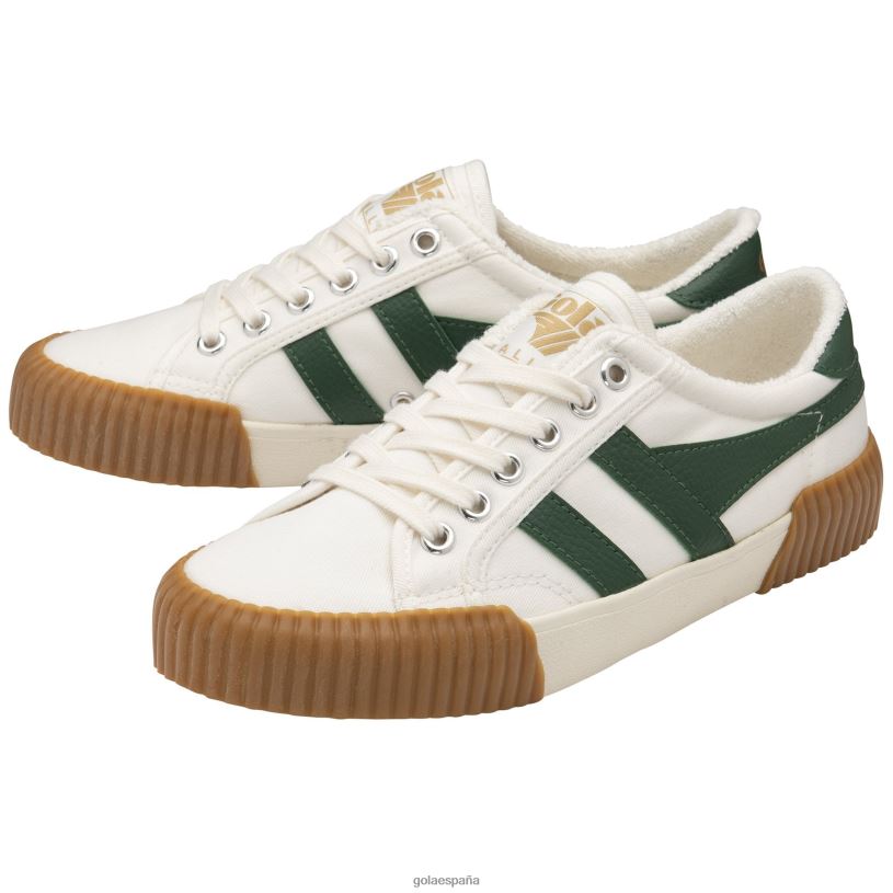 calzado V4PZL490 mujer Gola zapatillas veganas clásicas rally plimsoll blanco hueso/verde