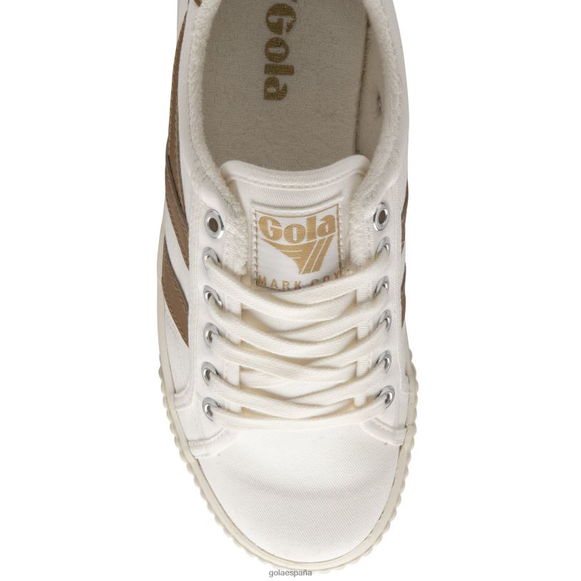 calzado V4PZL491 mujer Gola zapatillas de tenis clásicas veganas marca cox 8 azúcar blanca/morena