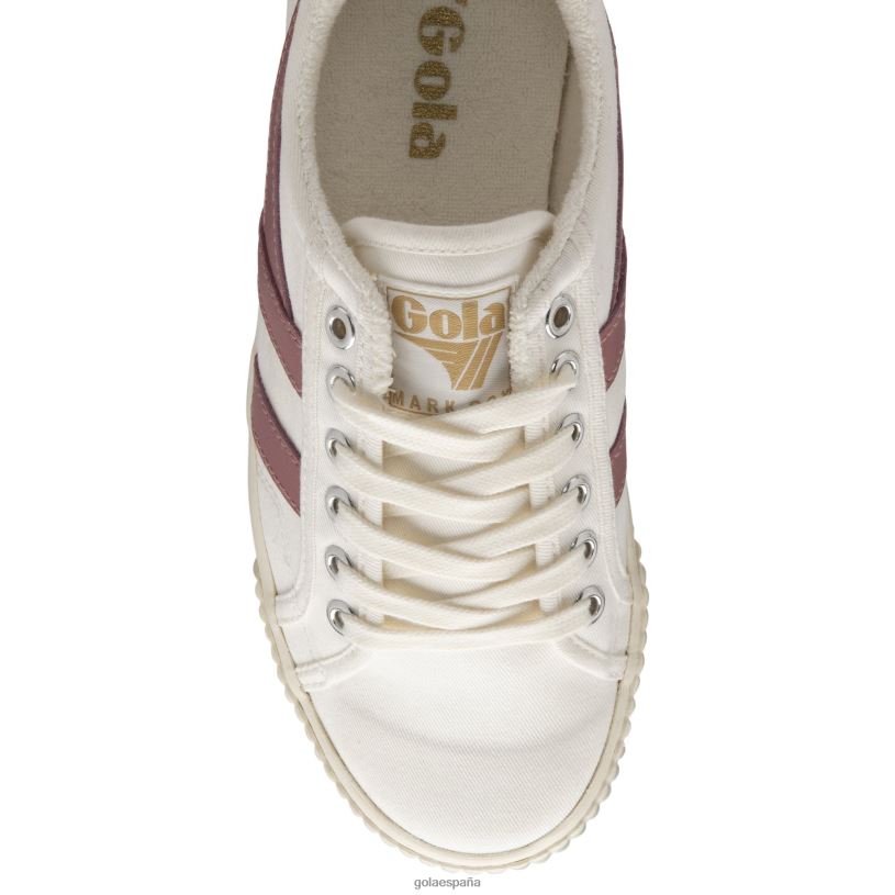 calzado V4PZL492 mujer Gola zapatillas de tenis clásicas veganas marca cox 8 blanco roto/rosa empolvado