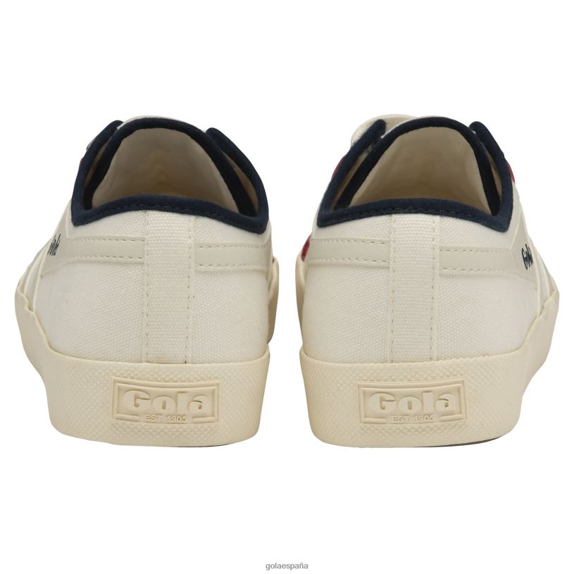 calzado V4PZL495 mujer Gola aplastamiento de la montaña rusa de clásicos veganos blanco roto/azul marino/rojo intenso