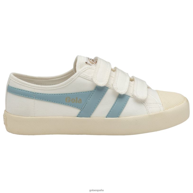 calzado V4PZL497 mujer Gola zapatillas clásicas veganas con correa estilo posavasos blanco hueso/azul empolvado