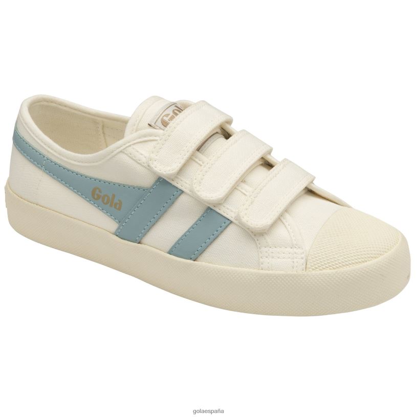 calzado V4PZL497 mujer Gola zapatillas clásicas veganas con correa estilo posavasos blanco hueso/azul empolvado