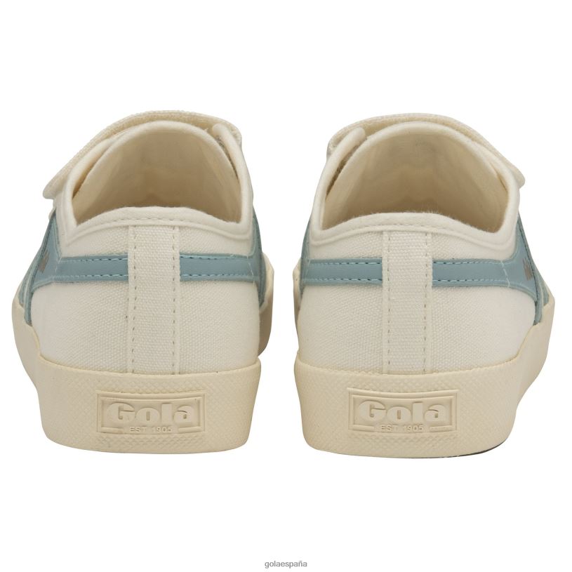 calzado V4PZL497 mujer Gola zapatillas clásicas veganas con correa estilo posavasos blanco hueso/azul empolvado