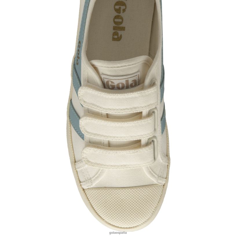 calzado V4PZL497 mujer Gola zapatillas clásicas veganas con correa estilo posavasos blanco hueso/azul empolvado
