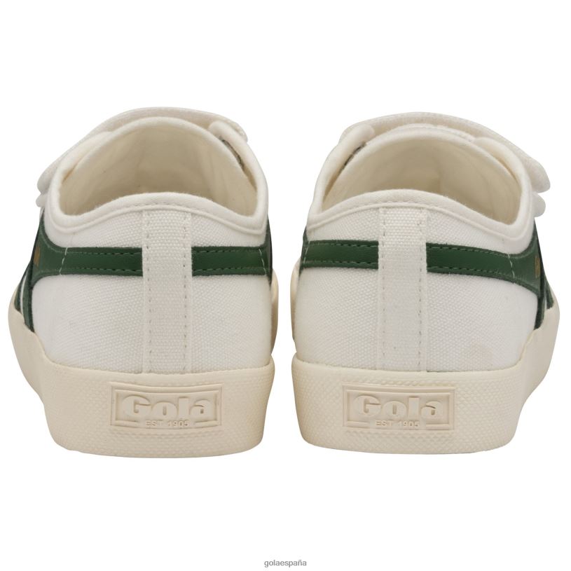 calzado V4PZL504 mujer Gola zapatillas clásicas veganas con correa estilo posavasos blanco hueso/verde oscuro