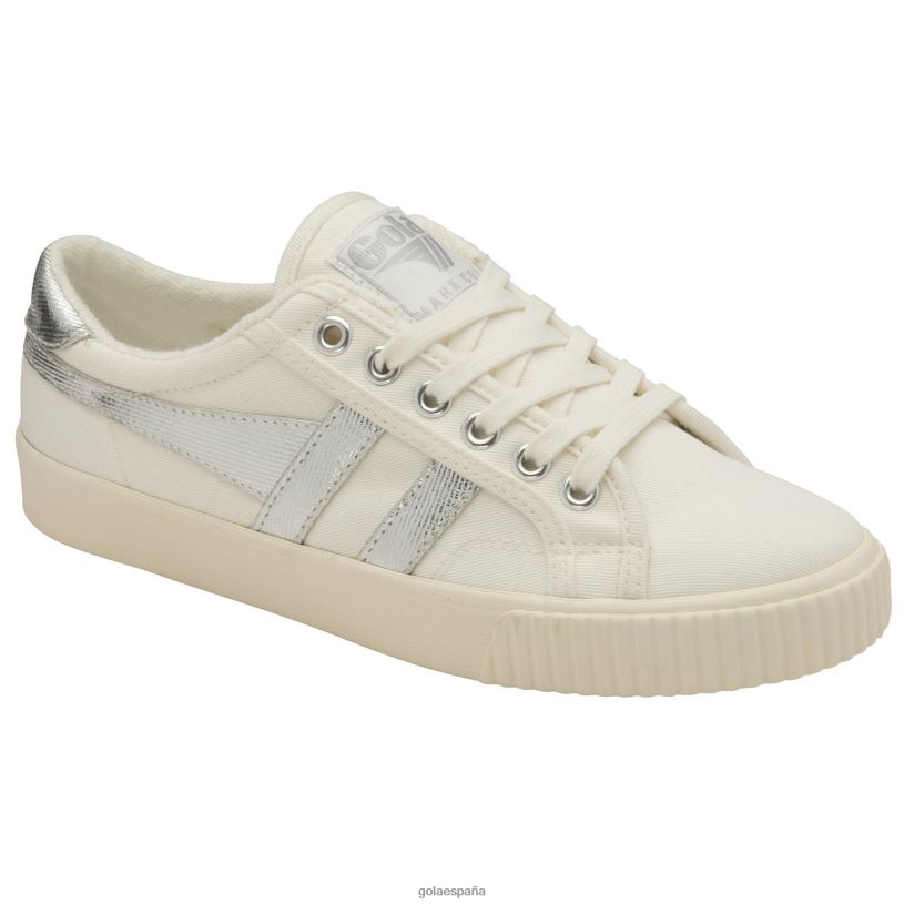 calzado V4PZL507 mujer Gola tenis clásicos marca cox tenis blanco hueso/plata