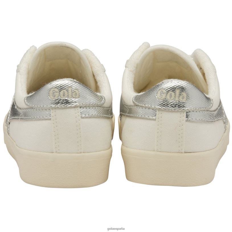 calzado V4PZL507 mujer Gola tenis clásicos marca cox tenis blanco hueso/plata