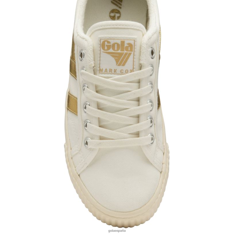 calzado V4PZL510 mujer Gola tenis clásicos marca cox tenis blanco hueso/oro