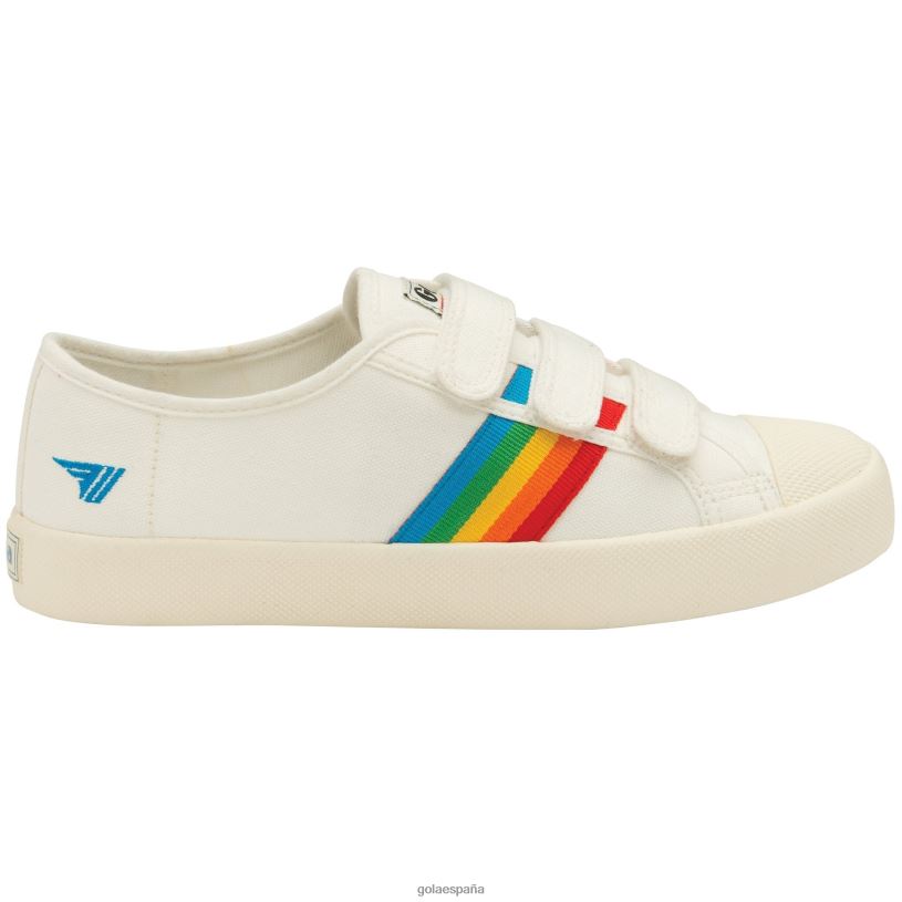 calzado V4PZL517 mujer Gola tenis vegan classics coaster con correa arcoiris blanco roto/multi