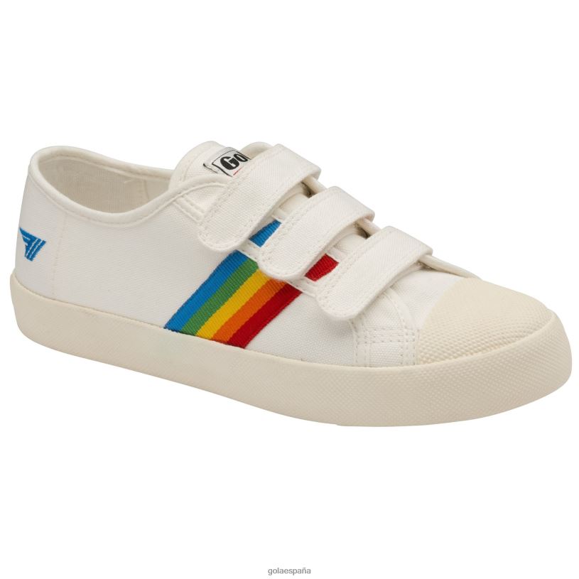 calzado V4PZL517 mujer Gola tenis vegan classics coaster con correa arcoiris blanco roto/multi