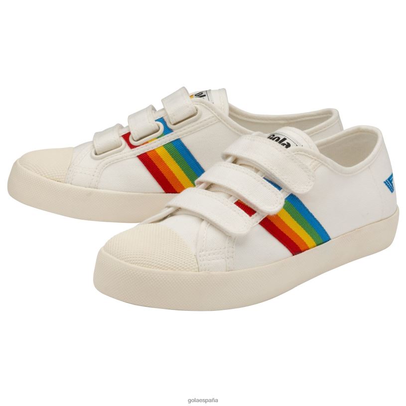 calzado V4PZL517 mujer Gola tenis vegan classics coaster con correa arcoiris blanco roto/multi
