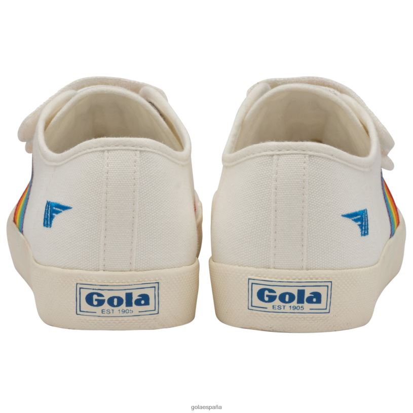 calzado V4PZL517 mujer Gola tenis vegan classics coaster con correa arcoiris blanco roto/multi