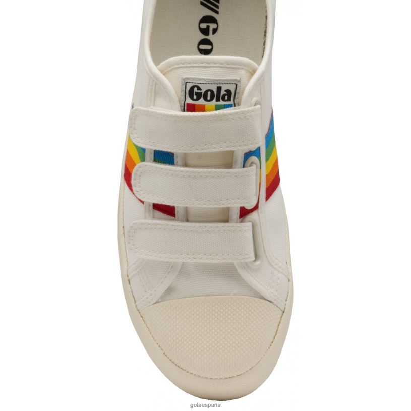 calzado V4PZL517 mujer Gola tenis vegan classics coaster con correa arcoiris blanco roto/multi