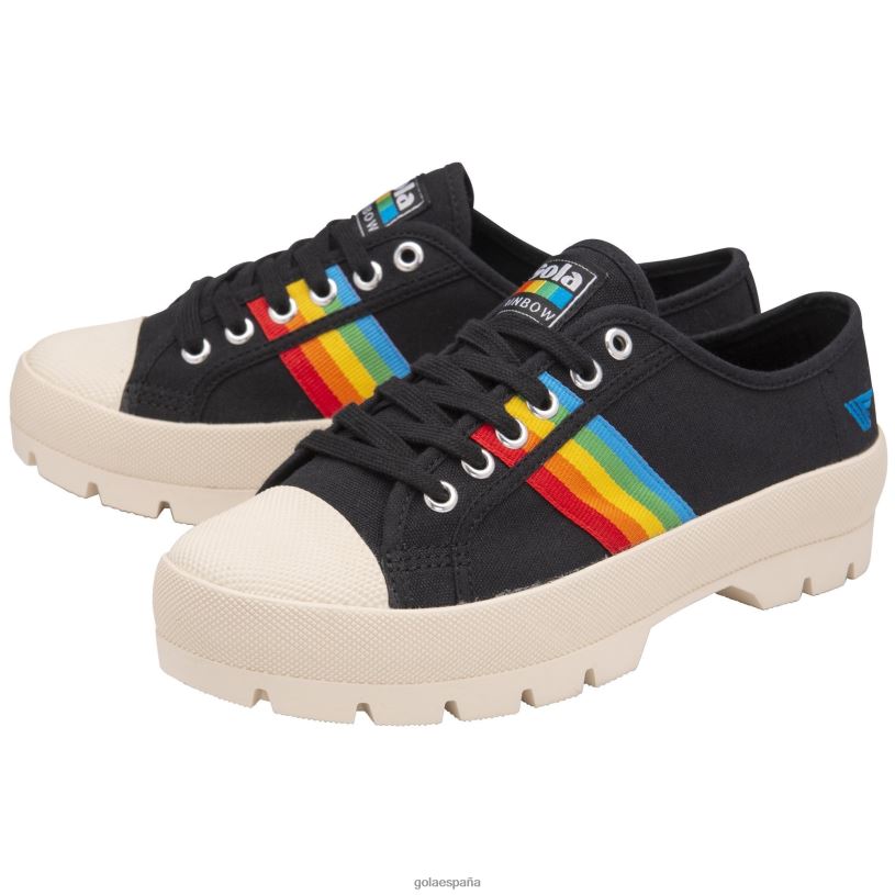 calzado V4PZL543 mujer Gola montaña clásica vegana pico arcoiris negro/multi