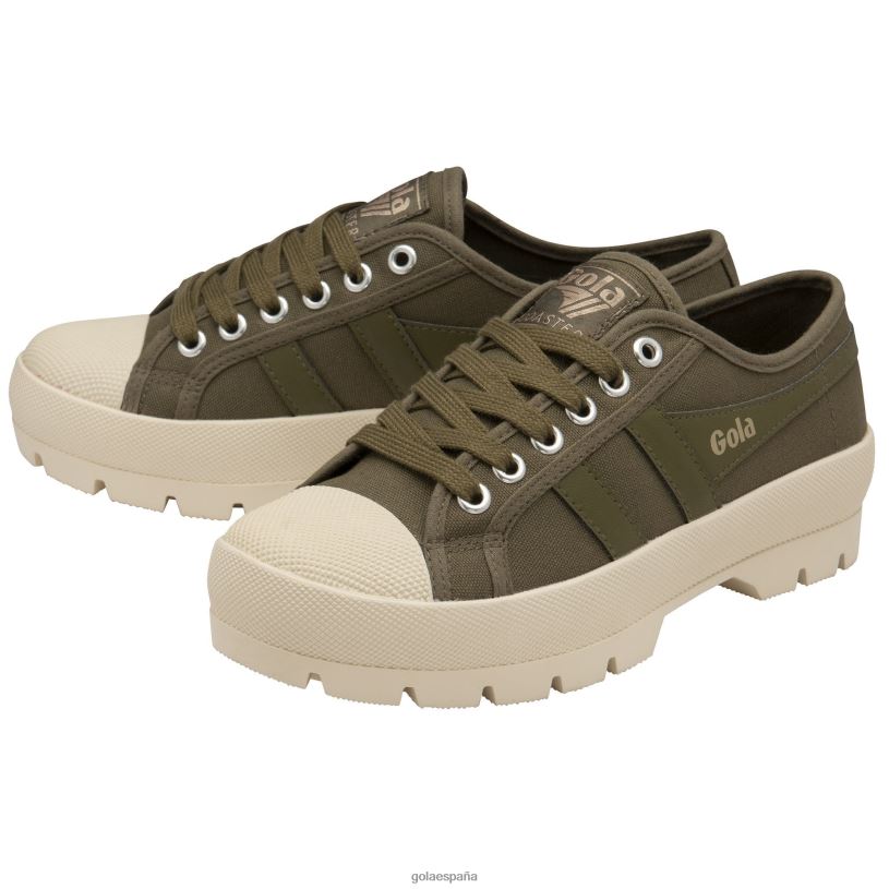 calzado V4PZL545 mujer Gola tenis clásicos veganos con pico de montaña caqui/blanco hueso