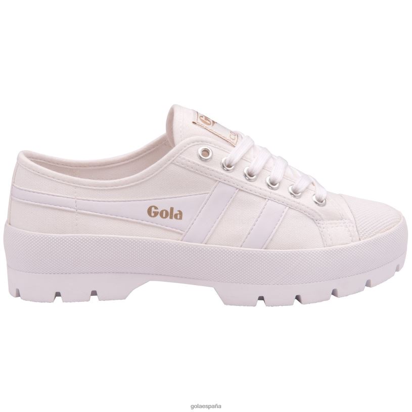 calzado V4PZL546 mujer Gola tenis clásicos veganos con pico de montaña blanco