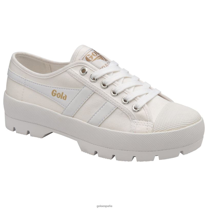 calzado V4PZL546 mujer Gola tenis clásicos veganos con pico de montaña blanco