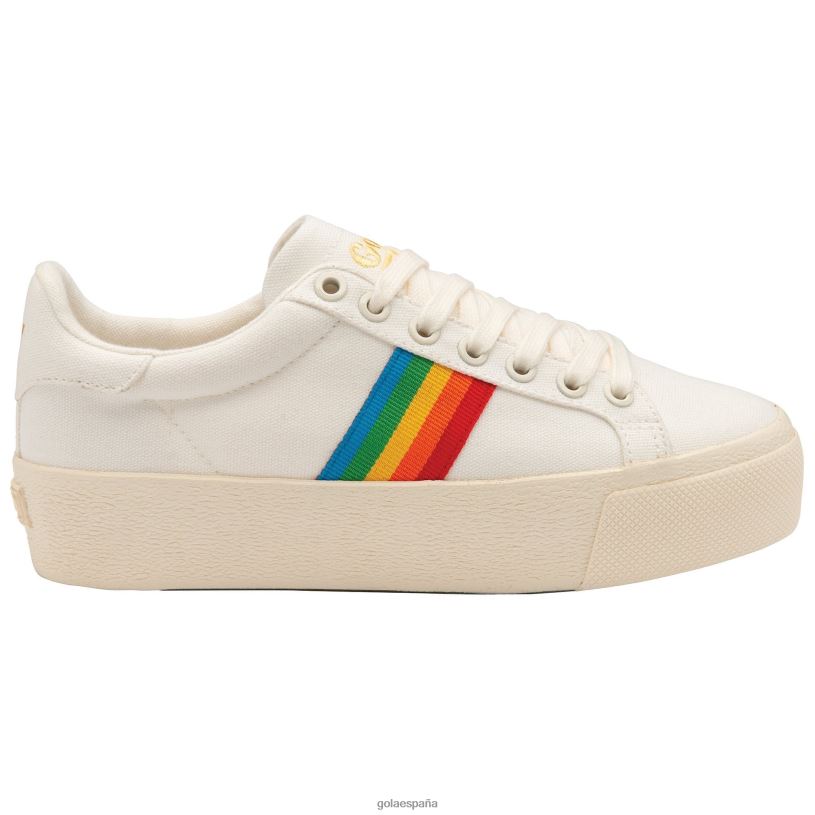 calzado V4PZL547 mujer Gola vegano clásicos orquídea plataforma arcoíris blanco roto/multi