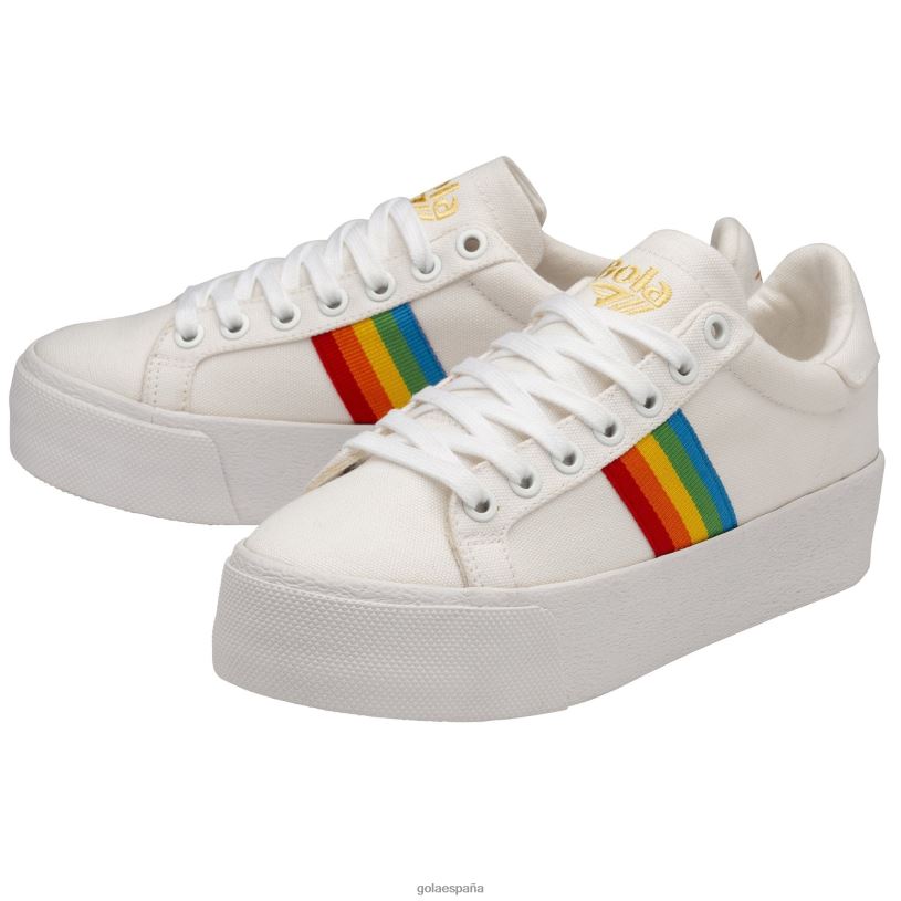 calzado V4PZL548 mujer Gola vegano clásicos orquídea plataforma arcoíris blanco/multicolor