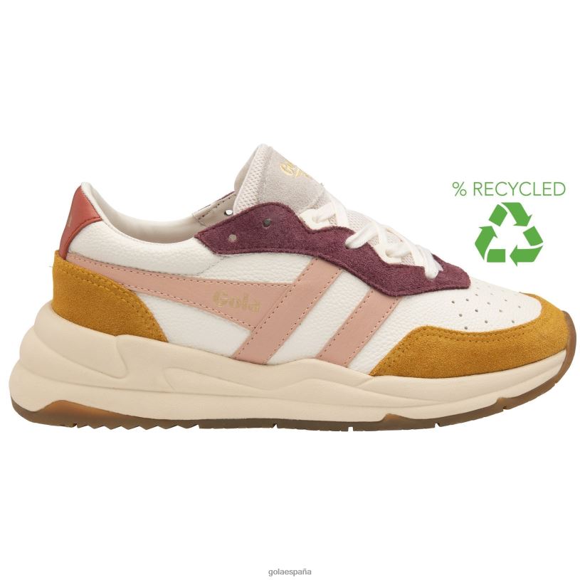 calzado V4PZL326 mujer Gola tenis classics saturn quadrant blanco roto/sol/rosa perla/especia naranja