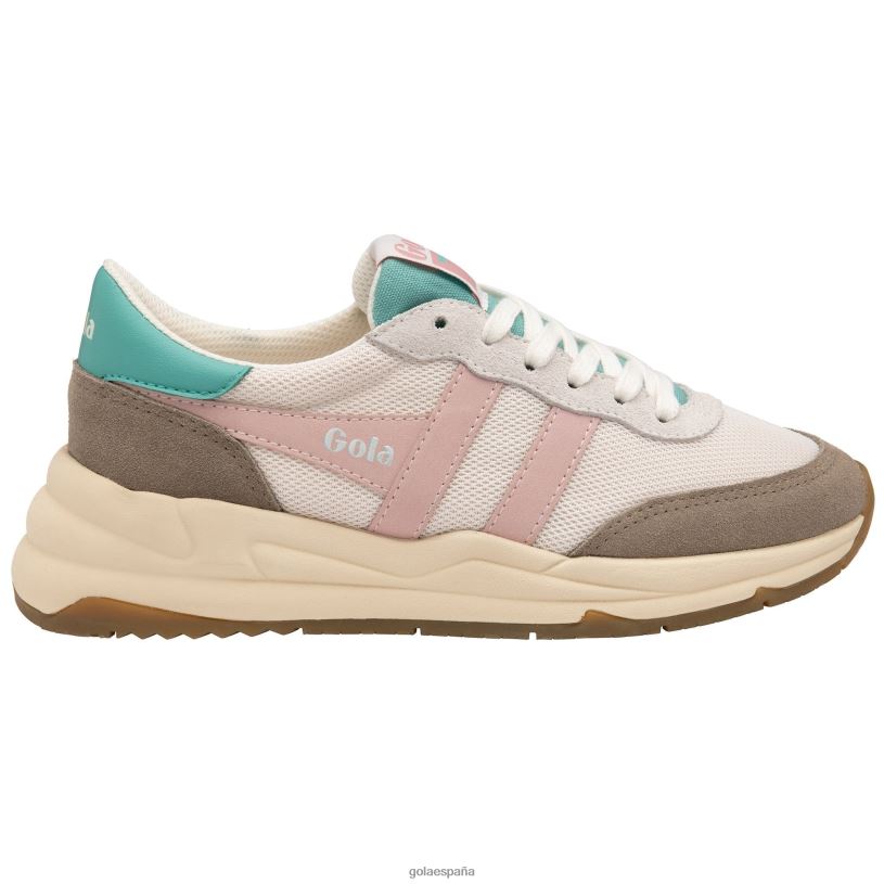calzado V4PZL329 mujer Gola zapatillas júpiter clásicas blanco hueso/rinoceronte/rosa tiza