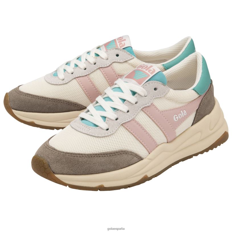 calzado V4PZL329 mujer Gola zapatillas júpiter clásicas blanco hueso/rinoceronte/rosa tiza