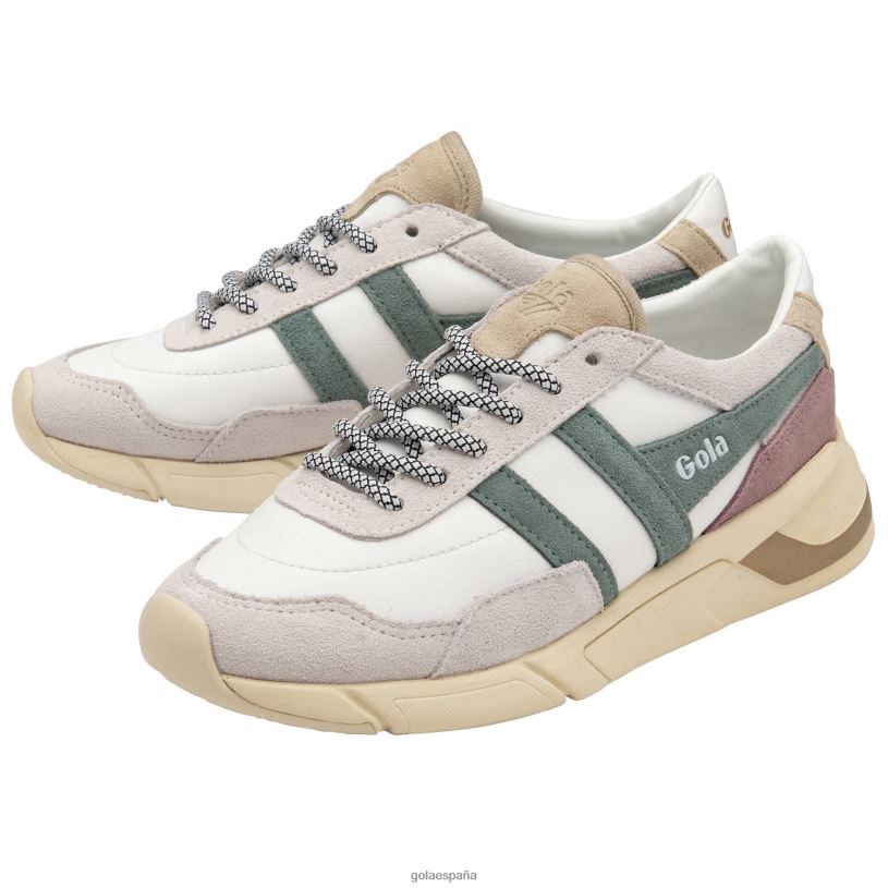 calzado V4PZL332 mujer Gola zapatillas clásicas eclipse pure blanco/pizarra/trigo