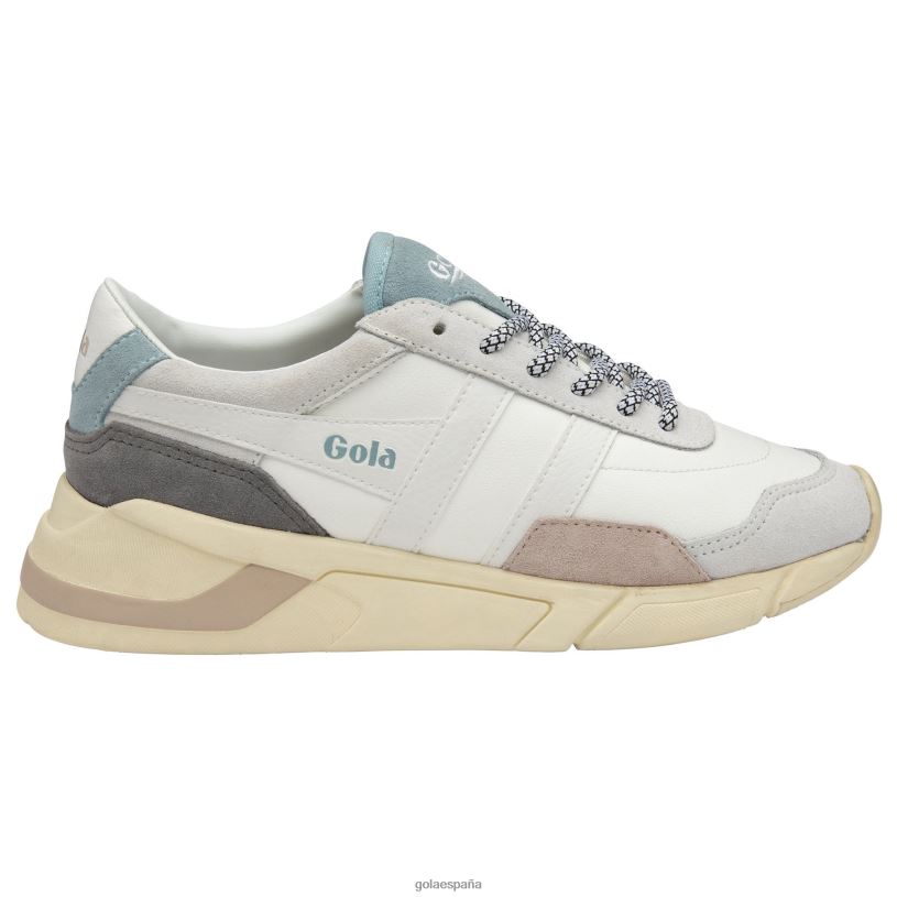 calzado V4PZL357 mujer Gola zapatillas clásicas eclipse trident blanco/azul empolvado/flor