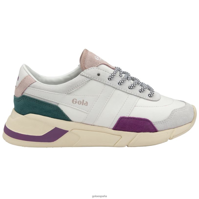 calzado V4PZL358 mujer Gola zapatillas clásicas eclipse trident blanco/dedalera/rosa tiza