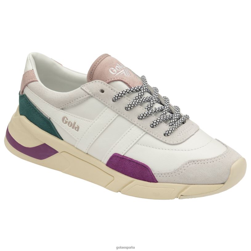 calzado V4PZL358 mujer Gola zapatillas clásicas eclipse trident blanco/dedalera/rosa tiza