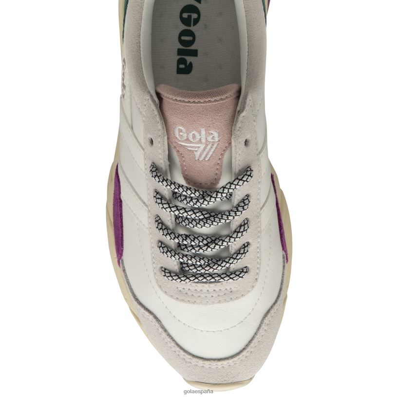 calzado V4PZL358 mujer Gola zapatillas clásicas eclipse trident blanco/dedalera/rosa tiza