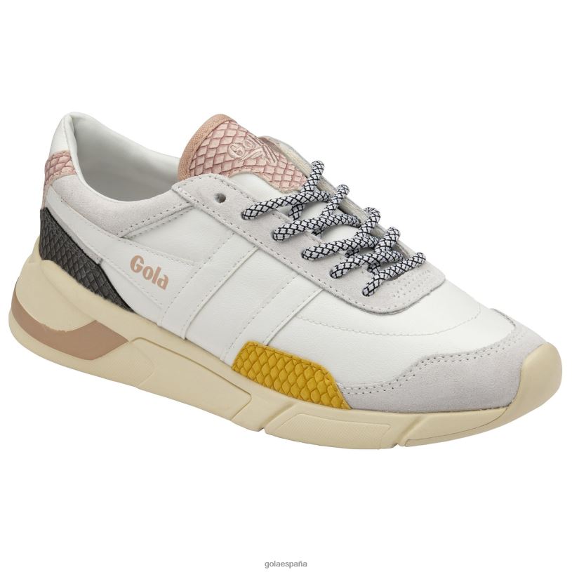 calzado V4PZL379 mujer Gola tenis classics eclipse trident serpiente blanco/sol/rosa