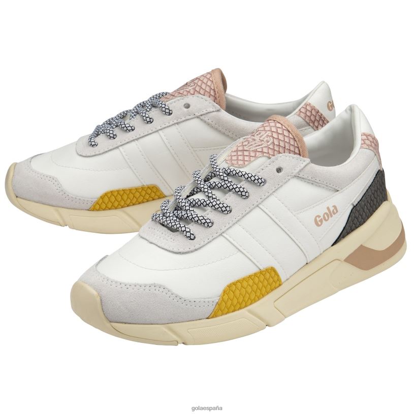 calzado V4PZL379 mujer Gola tenis classics eclipse trident serpiente blanco/sol/rosa