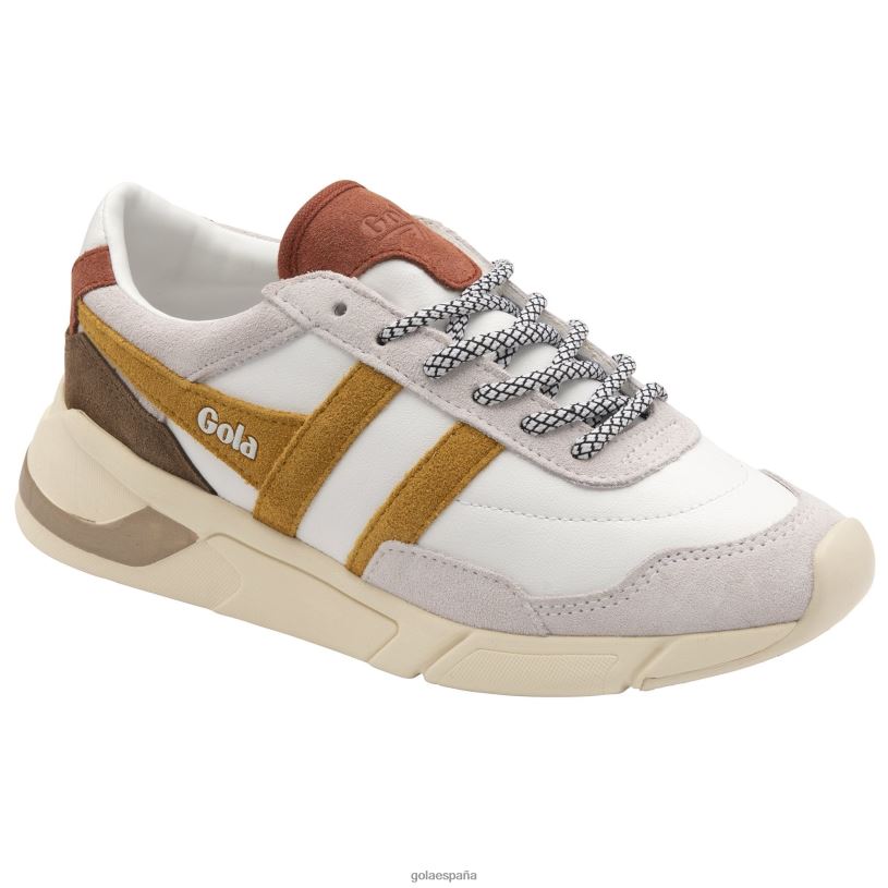 calzado V4PZL404 mujer Gola zapatillas clásicas eclipse pure especia blanca/sol/naranja