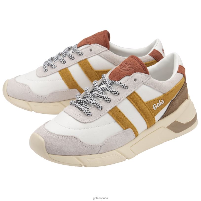 calzado V4PZL404 mujer Gola zapatillas clásicas eclipse pure especia blanca/sol/naranja