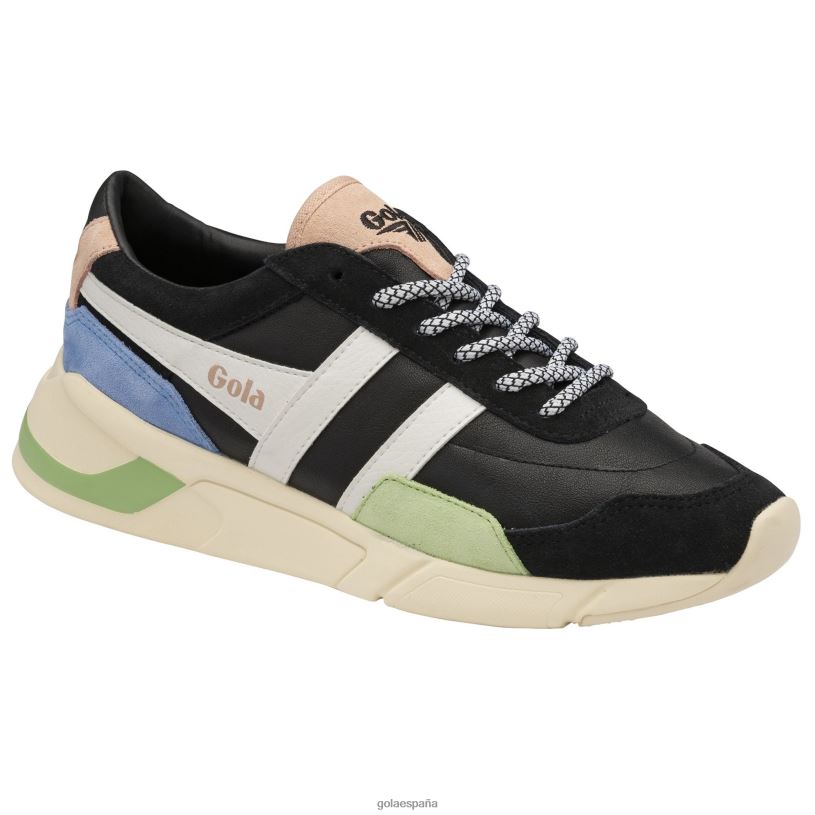 calzado V4PZL577 mujer Gola zapatillas clásicas eclipse trident negro/verde pátina/azul vista