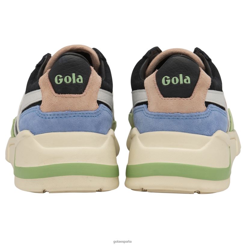 calzado V4PZL577 mujer Gola zapatillas clásicas eclipse trident negro/verde pátina/azul vista