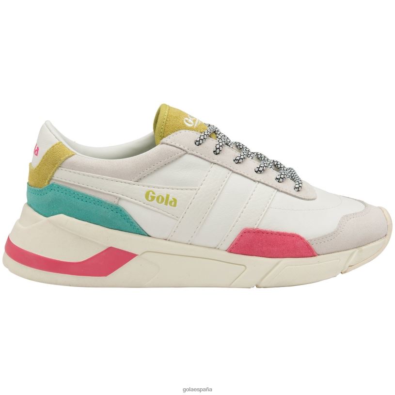 calzado V4PZL580 mujer Gola zapatillas clásicas eclipse trident blanco/rosa flúor/bruma marina