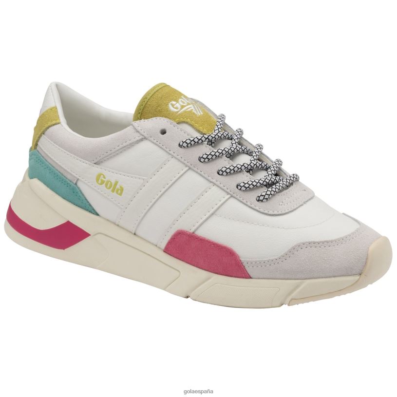 calzado V4PZL580 mujer Gola zapatillas clásicas eclipse trident blanco/rosa flúor/bruma marina