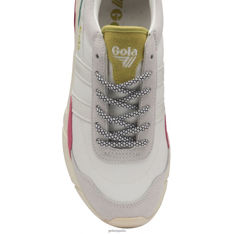 calzado V4PZL580 mujer Gola zapatillas clásicas eclipse trident blanco/rosa flúor/bruma marina
