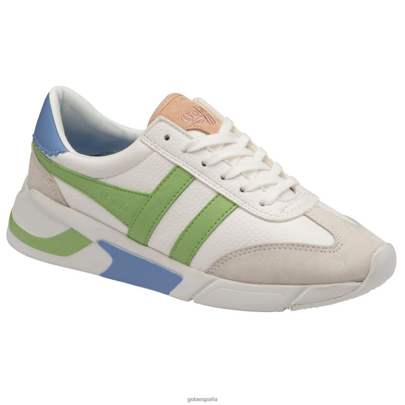 calzado V4PZL581 mujer Gola zapatillas clásicas eclipse california blanco/verde pátina/azul vista