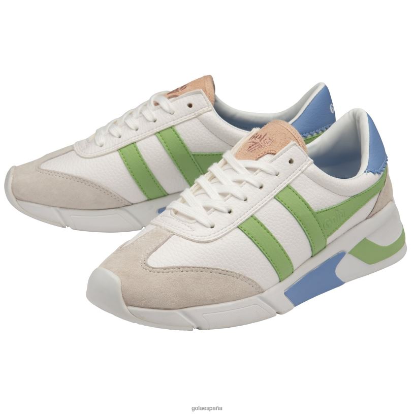 calzado V4PZL581 mujer Gola zapatillas clásicas eclipse california blanco/verde pátina/azul vista