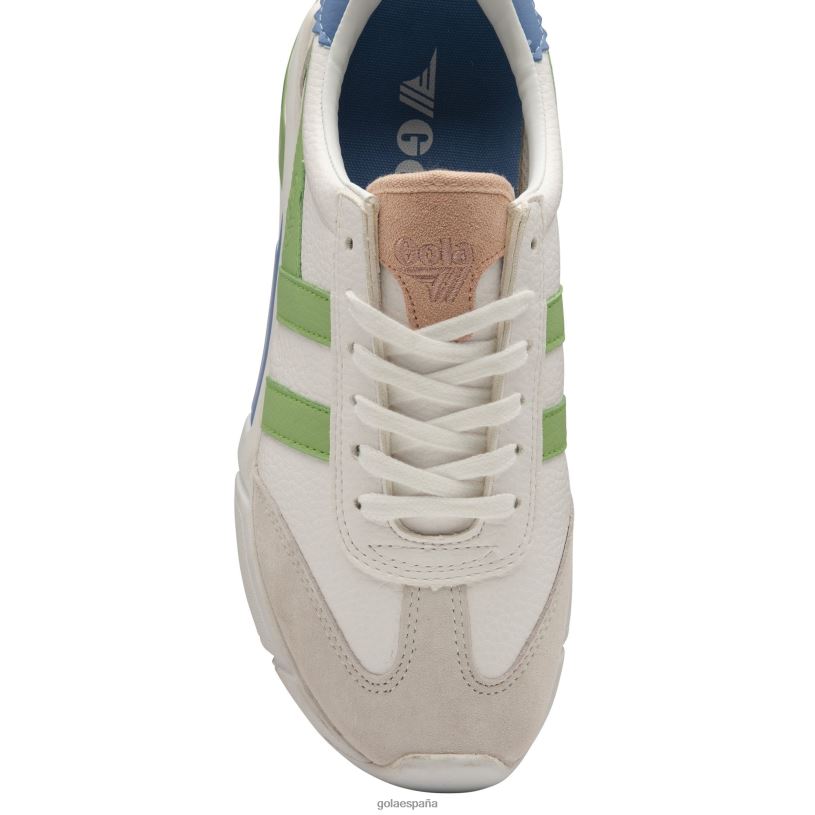 calzado V4PZL581 mujer Gola zapatillas clásicas eclipse california blanco/verde pátina/azul vista