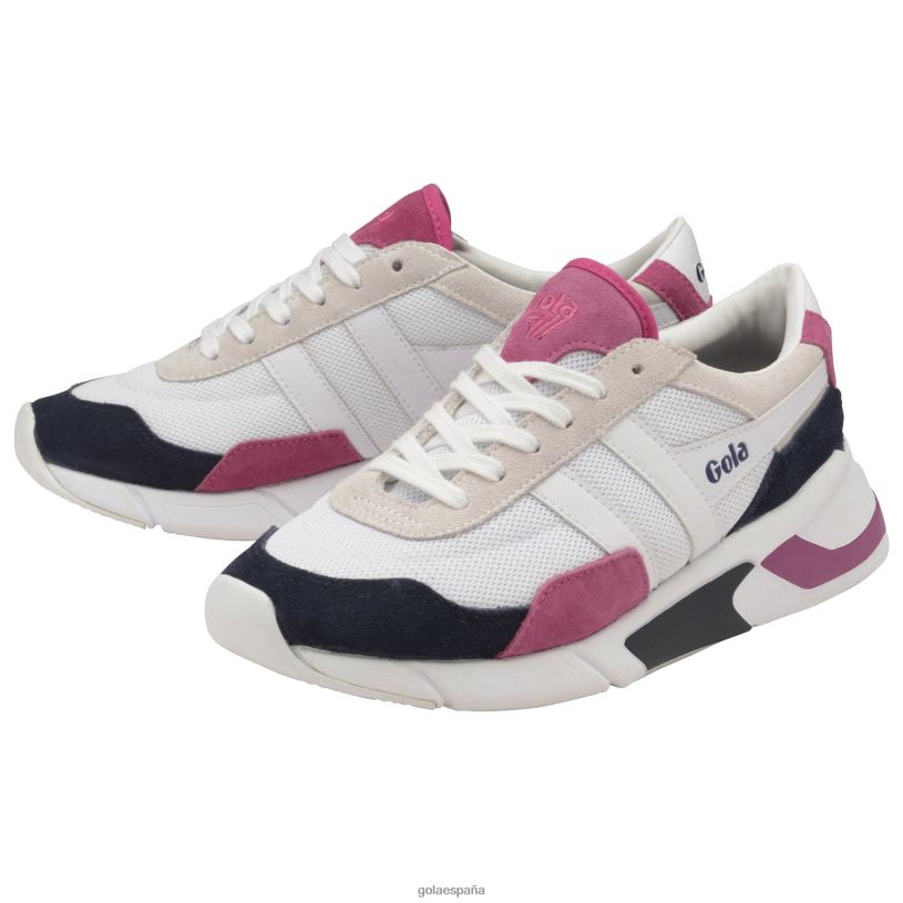 calzado V4PZL583 mujer Gola zapatillas clásicas eclipse blanco/azul marino/fucsia