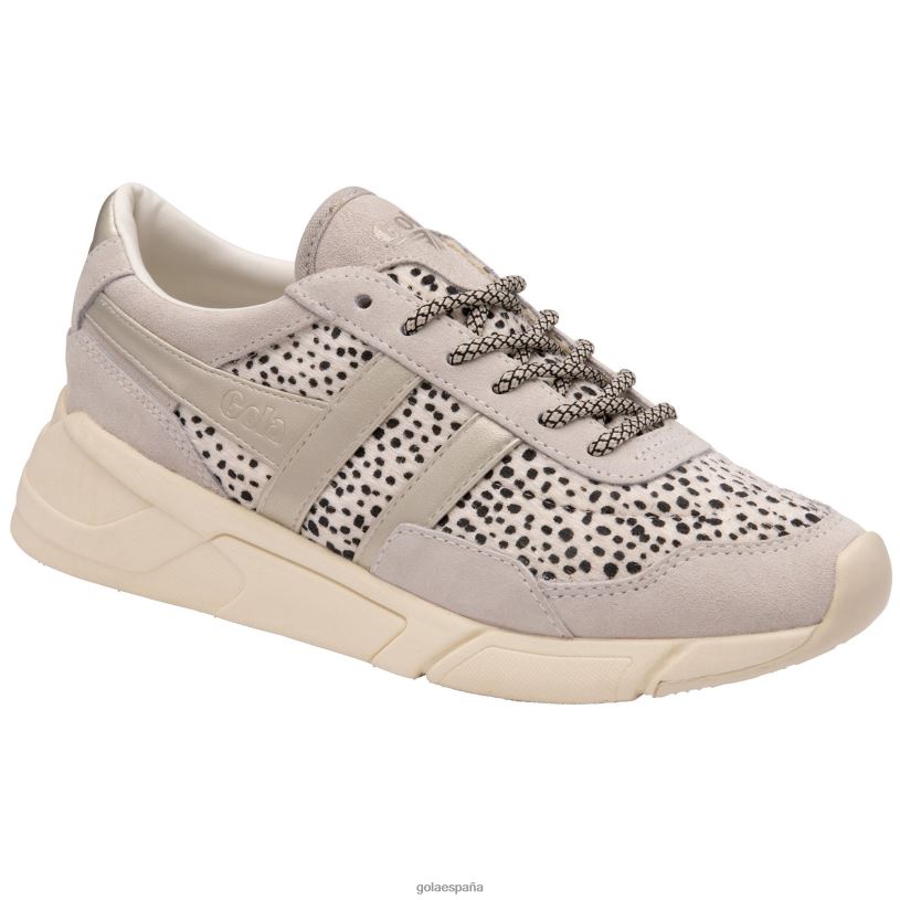 calzado V4PZL584 mujer Gola zapatillas clásicas eclipse savanna blanco hueso/guepardo/oro