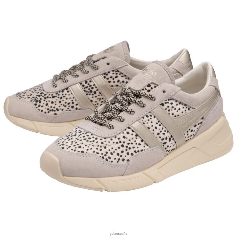 calzado V4PZL584 mujer Gola zapatillas clásicas eclipse savanna blanco hueso/guepardo/oro